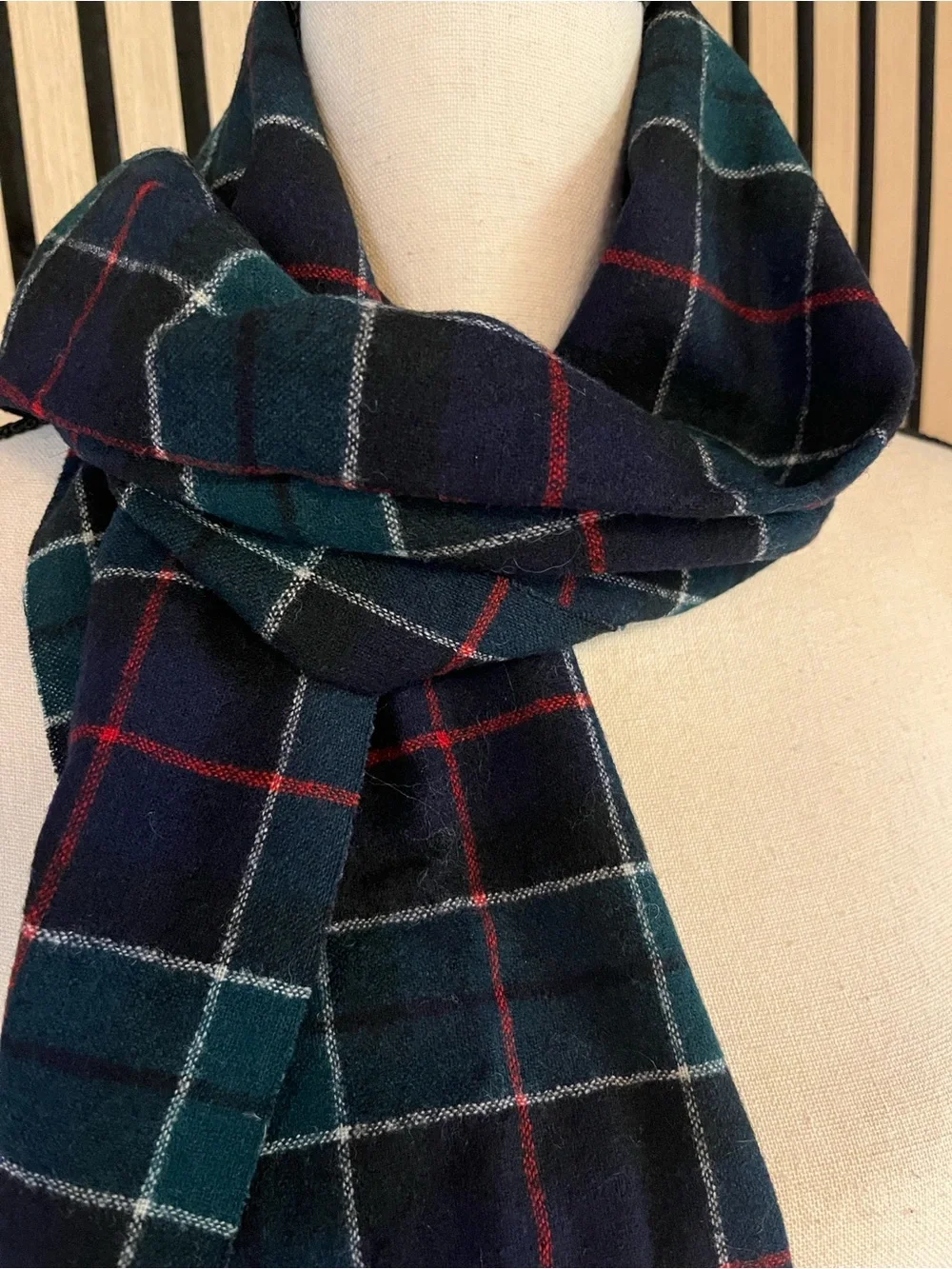 Vintage Pendleton Wool Plaid Scarf